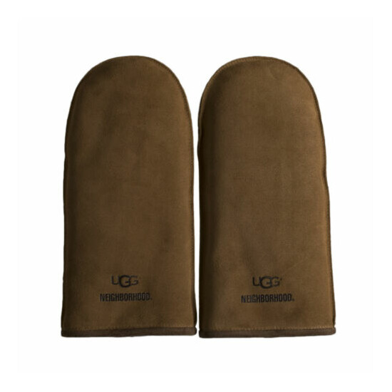 UGG NEIGHBORHOOD CHESTNUT SUEDE WINTER WARM MEN'S MITTENS SIZE S/M WITH TAGS NEW image {1}
