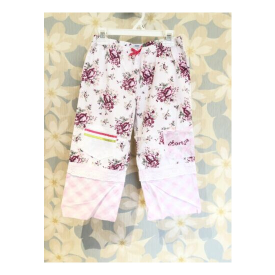 Naartjie Capri Pants Girls Size 9 White/ Pink / Floral image {1}