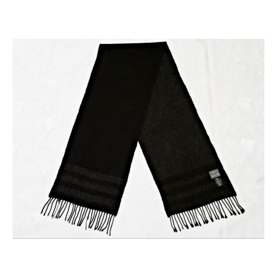 VINTAGE AUTHENTIC CONWELL CHARCOAL WOOL BLEND LONG MEN'S FRINGE SCARF image {1}
