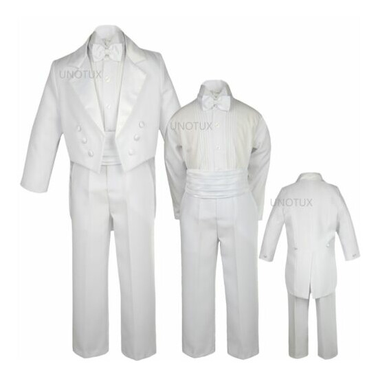 Infant Baby Toddler Boys Wedding Baptism Formal Party White Tuxedo Suits sz:S-20 image {1}