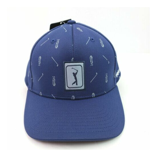 PGA Tour Clubhouse Golf Mens Peacoat Blue All Over Print Adjustable Cap Hat image {1}