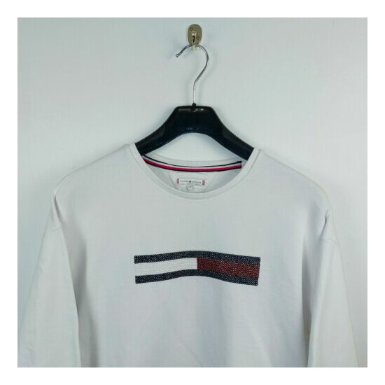 Tommy Hilfiger Sweater Pullover White Oversized / Youth Size 176 cm, 5.8 ft  image {2}
