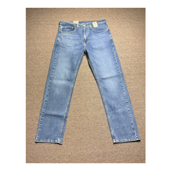 Levis 505 Men's Jeans 34x32 Regular Fit Straight Leg Denim Medium Wash Red Tab image {1}