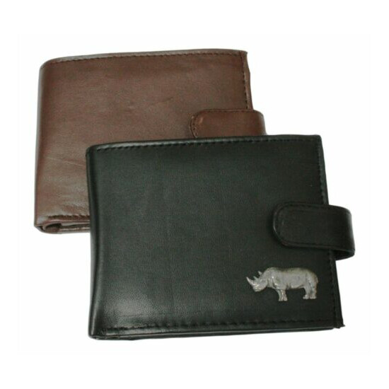 Rhino Leather Wallet BLACK or BROWN 297 image {1}