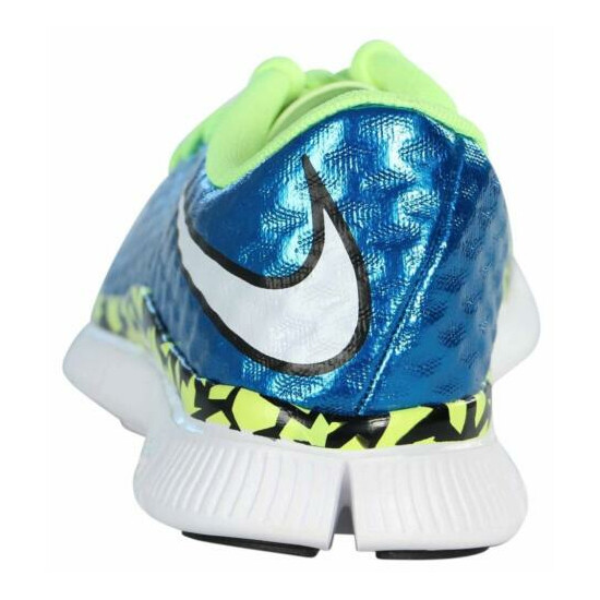 NEW Youth Nike Free 5.0 Hypervenom Running Shoes-Metallic Blue/White/Volt/Black image {4}