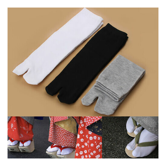 1Pair Men Women Tabi Socks Split Two Toe Japanese Kimono Geta Flip Flop  image {2}