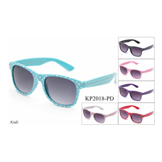 Kids Polka Dots Sunglasses Classic Boys Girls Party Events Lead Free UV 100% image {1}