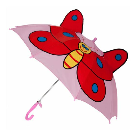 Cute Kids Children's Animal Umbrella 3D Ear Cartoon Hook Handle Rain Brolly  image {4}