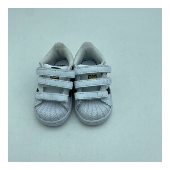 ADIDAS Superstar CF I Toddler Casual Sneakers BZ0418 White Black Size 5K image {1}