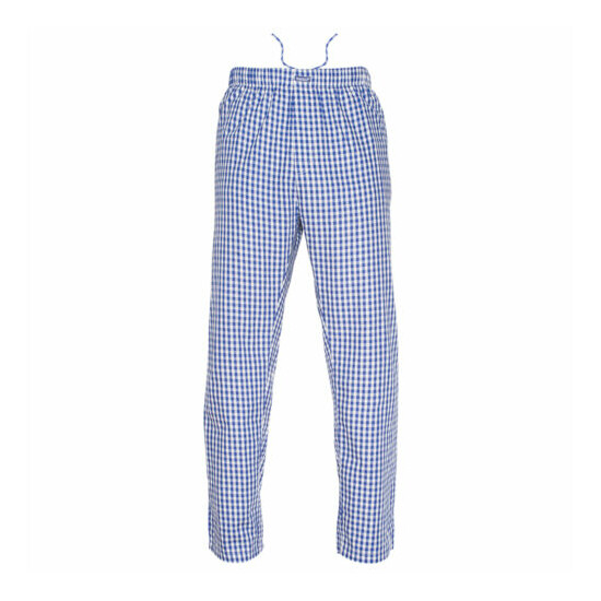 Ritzy Men/Kids/Boys Pajama Pants 100% Cotton Plaid Woven Poplin - R, B &W Checks image {2}
