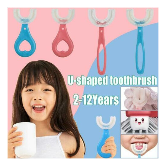 U-shaped Baby Toothbrush Baby 360 Degree Toothbrush Soft Silicone Toothbrush image {3}