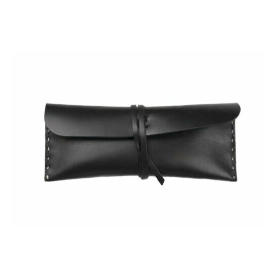 RUSTICO - Premium Full Grain Leather Pouch - Hand Sewn - Rustic Black image {1}