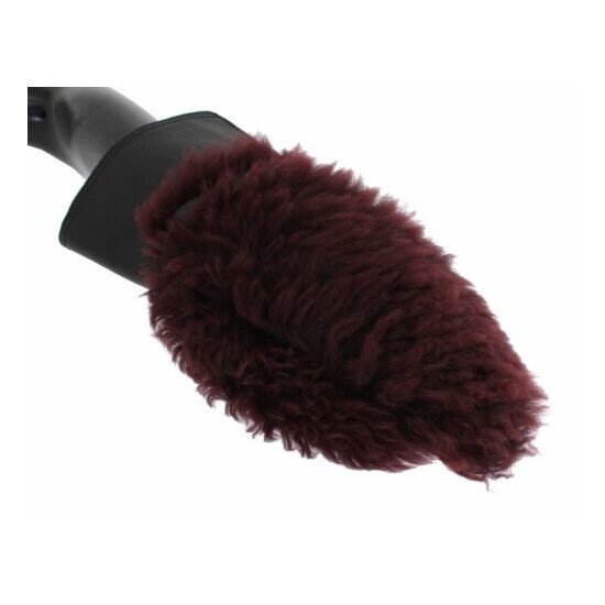 DOLCE & GABBANA Gloves Black Leather Bordeaux Shearling Fur s. 9.5 / L RRP $920  image {4}