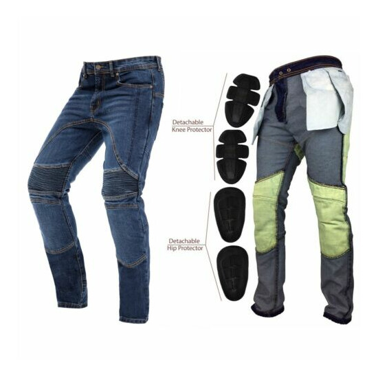 FASHIO Men’s Motorcycle Trouser Reinforce with Aramid Protective Lined Jeans image {1}