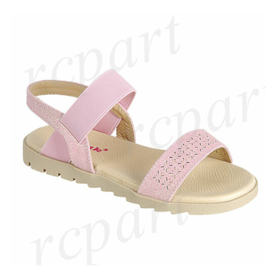 New girl's kids sandals elastic straps casual open toe summer Pink image {1}