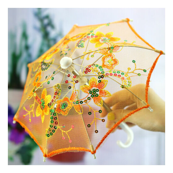 2pcs Mini Lace Umbrella Decoration Play House Toy Umbrella Toy for Kids Children image {1}