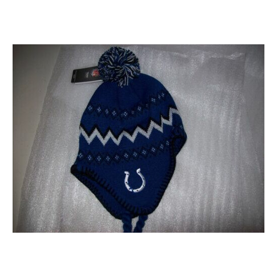 Indianapolis Colts Striped Knit Hat - Toddler ONE SIZE FITS MOST •Braided tassel image {2}