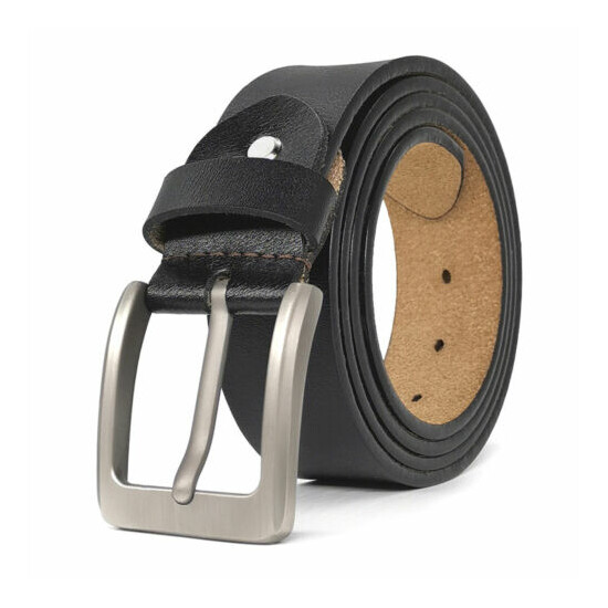 Big Tall Top Quality Designer Belt Mens Belt 100% Cow Leather Belt Size 30-60" image {3}