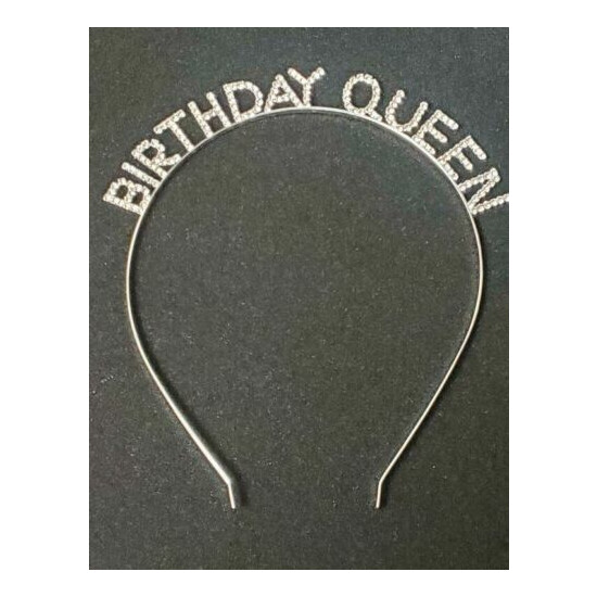 Birthday Queen Headband with Rhinestone One Size Color Silver image {1}