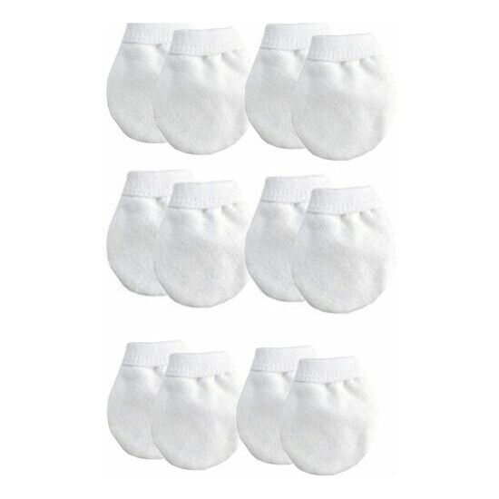  24Piece One Size Baby No Scratch Mittens White Cotton, Baby Goves,boys & Girls. image {4}