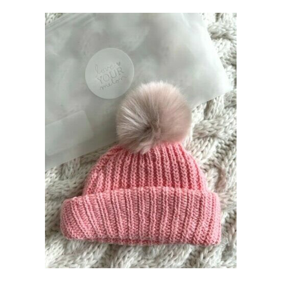 LOVE YOUR MELON x Disney Winnie The Pooh Knit Baby Beanie Hat Pink image {2}