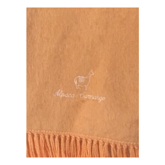 EUC Unisex Camargo 100% Fur Alpaca Scarf Size L69 in x W8.8 in Pumpkin Color image {2}