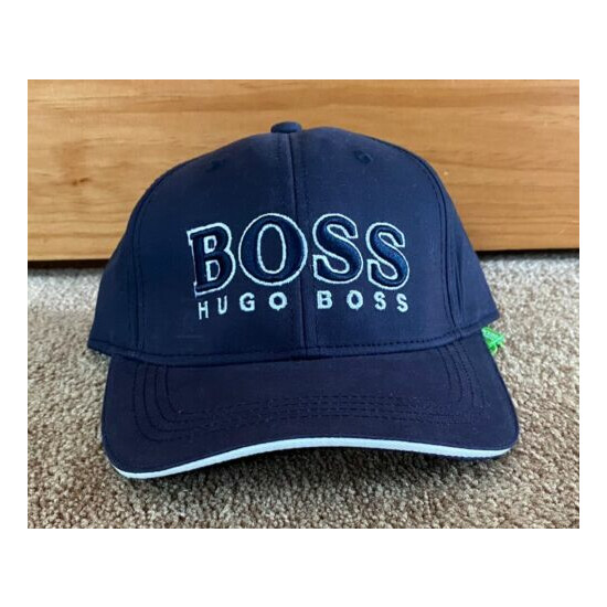 NWT Men's HUGO BOSS Logo Cap With Adjustable Strap White, Navy, Brown, Blue image {4}