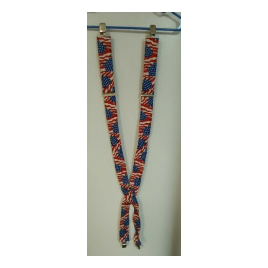 Authentic Original American Flag Suspenders - Adjustable Straps Pre-Owned  image {1}