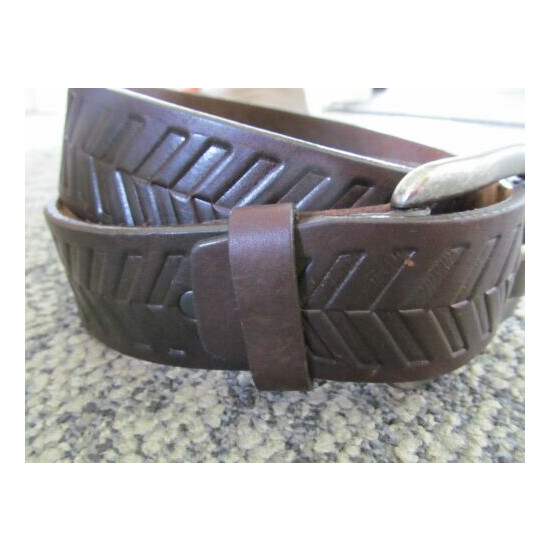 Chippewa USA Brown Leather Belt Men's Size 34 Textured image {2}