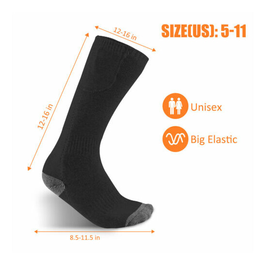 Rechargeable Heated Socks 4000mAh Battery Electric Socks Winter Foot Warmers USA image {5}