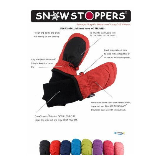 SnowStoppers Original Extra-Long Cuff Nylon Mittens for Ages 6 months - 12 years image {4}