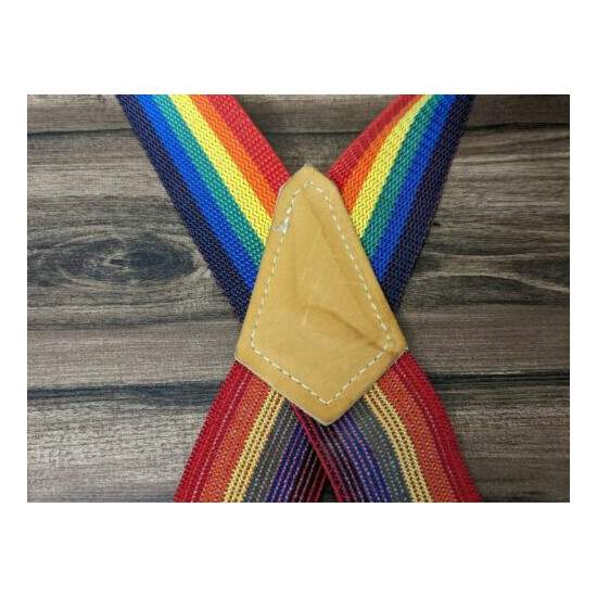 VTG McGuire Nicholas Rainbow Pride 2 Inch Wide Suspenders No. 113 Unisex LGBTQ  image {7}
