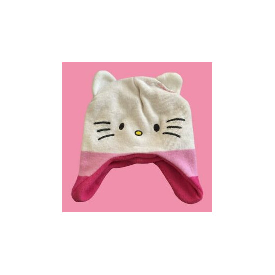 Hello Kitty Brand beanie hat with ear coverings. one size  image {1}