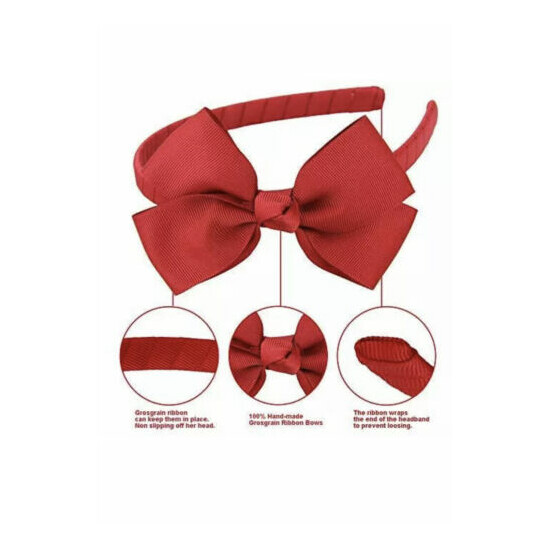 7Rainbows Fashion Cute Red Bow Headband for Girls Toddlers. image {3}