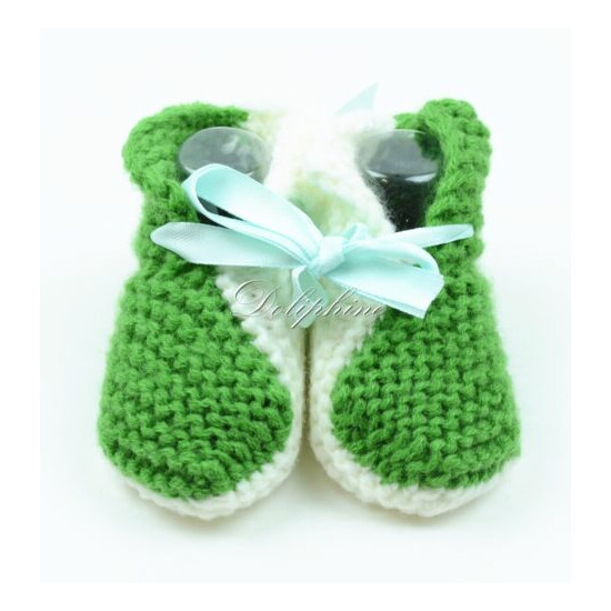Wholesale Lots 4 boxes Crochet baby booties shoes New Baby girl / boy 3-6 Months image {3}