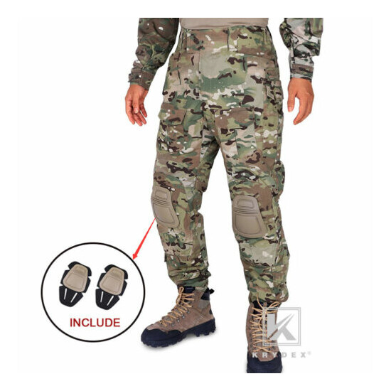 KRYDEX G3 Combat Trousers & Knee Pads Tactical Pants Airsoft Como Size 30W - 40W image {1}