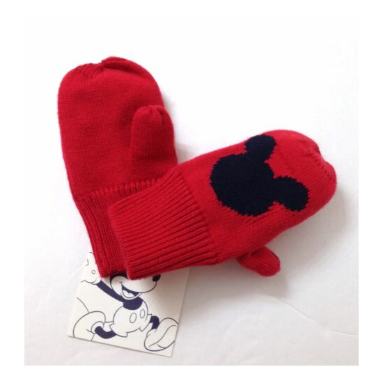 Baby Gap 12-24 month MICKEY MOUSE HEART/LOVE MITTENS Winter Knit Glove XS/S 11cm image {4}
