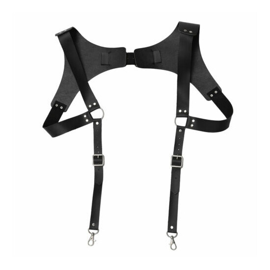 Men Women Leather Heavy Suspenders Braces Medieval Renaissance Adjustable Buckle image {3}