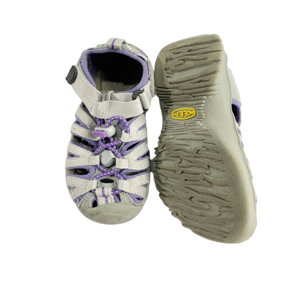 Keen Girls Sport Sandals Gray Purple Waterproof Adjustable Bungee Cord 9 EUR 26 image {2}