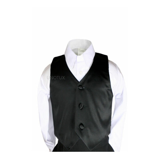 23 Color Pick Satin Vest Only Baby Boys Toddler Teen for Formal Tuxedo Suits S-7 image {2}