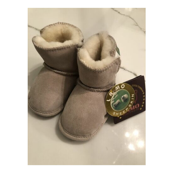 Infant large suede/genuine Sheepskin booties NEW image {1}