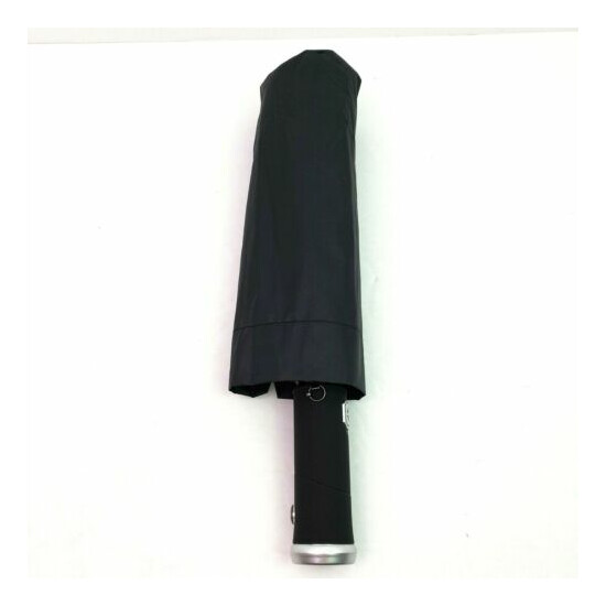 Splaks Black Flashlight Handle Compact Travel Reverse Umbrella image {1}