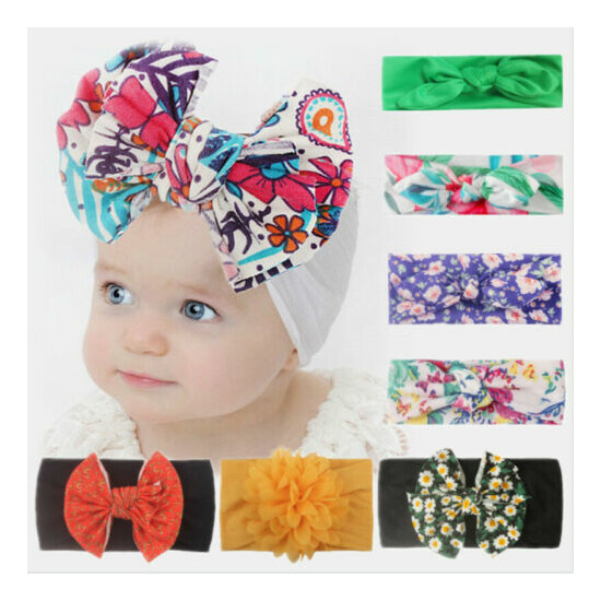Fashion Baby Print Knotted Elastic Hair Accessories Children's Knotted Headband image {1}