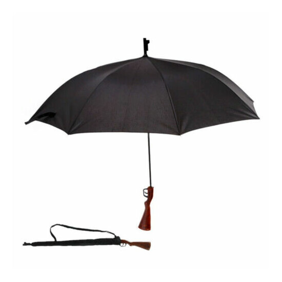 1X Oversized Rifle Modeling Creative Umbrellas Straight Rod Black Sunny Umbrella image {1}