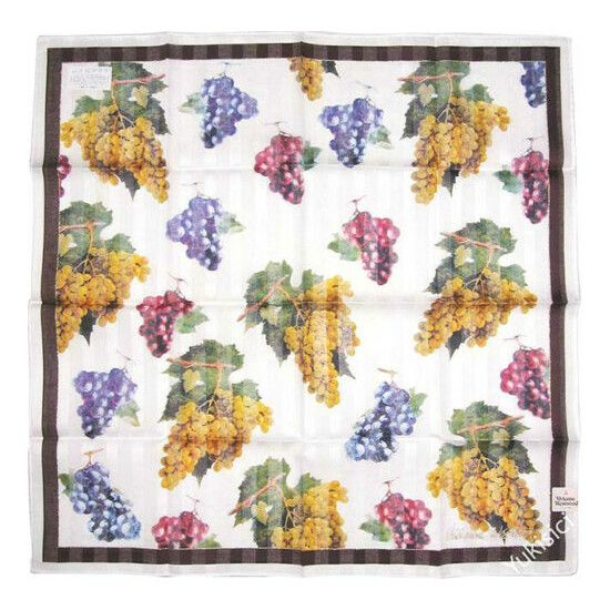 Vivienne Westwood Japan Cotton Handkerchief Grapes +Gold Logo Mute Stripes-50cm  image {2}
