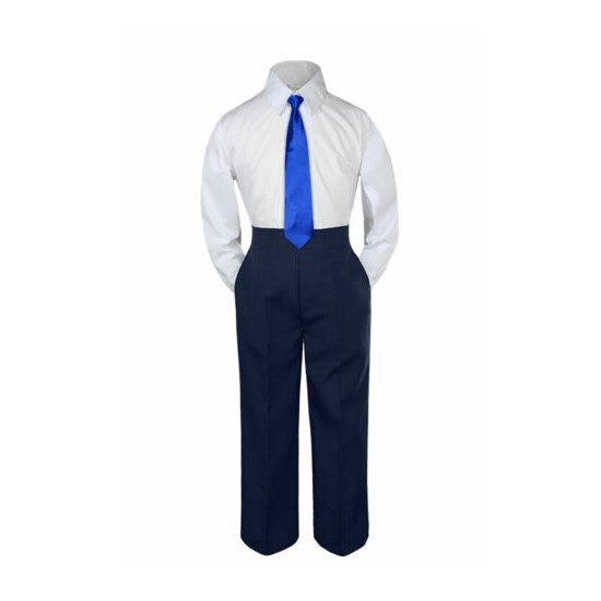 3pc Royal Blue Tie Shirt Suit for Baby Boy Toddler Kid Pants Color by Selection Thumb {4}