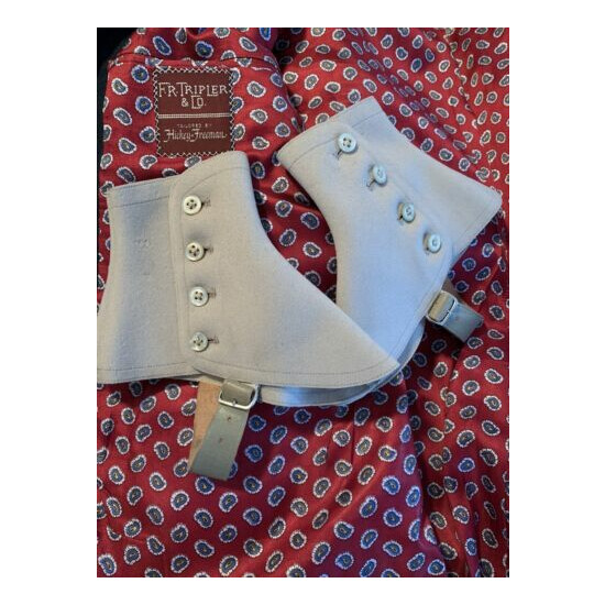 Vintage Brooks Brothers Spats Pearl Grey 1930s Made in England Sz 7 image {1}