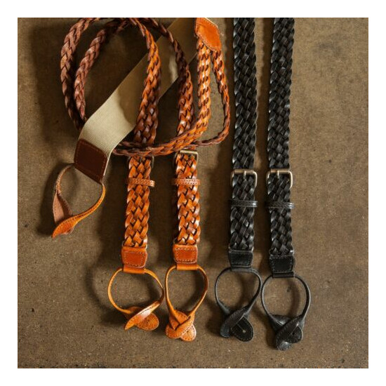 Turner 100% Genuine Leather Trim Braces, Nickel Clips, Adjustable Sizing, Suit Thumb {2}