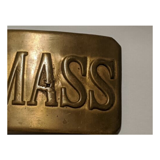 VINTAGE MASS STATE OF MASSACHUSETTS BELT BUCKLE  image {4}