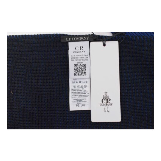 C.P. (CP) Company NWT Blue with Black Underside 100% Wool Scarf image {3}